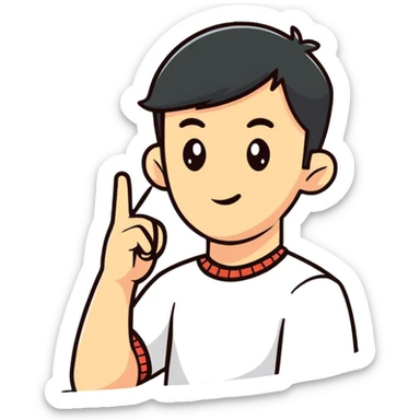 Person pointing to ear, deaf individual sticker