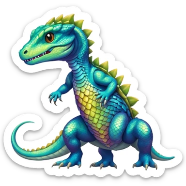 Shiny furry reptilian-Fakémon-creature (full body) sticker