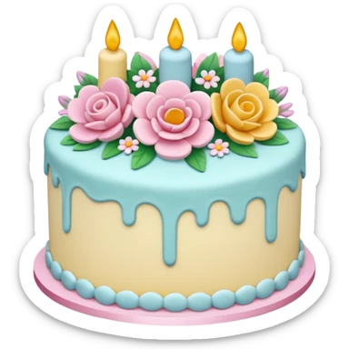 floral cake sticker