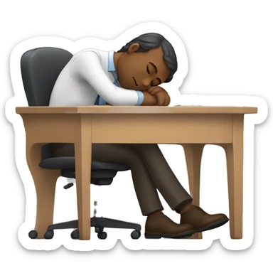 employer sleeping at the desk  sticker