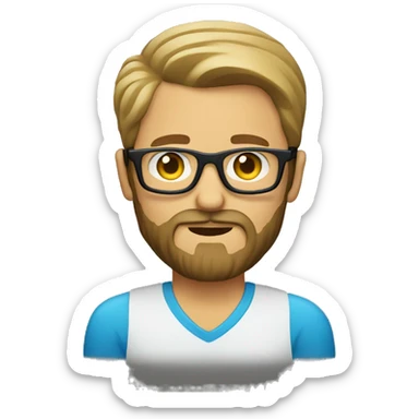 Create an emoji of a caucasian beard man using snglasses sticker