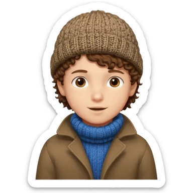 Boy with Brown Curly Hair – Brown curls, young face wearing winter clothes




 sticker