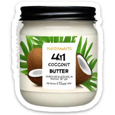 1 Coconut body butter in jar sticker