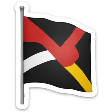 Flag with black and red and yellow circle  sticker