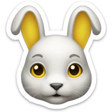 Black-yellow rabbit sticker