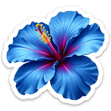one blue hibiscus flower sticker