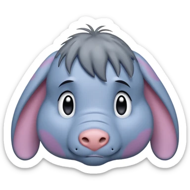 Sad Eeyore under a raining cloud sticker
