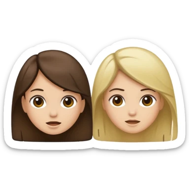 bestiess one with dark brown hair and one with dirty blonde hair sticker
