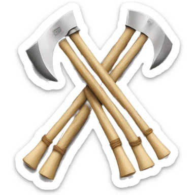 Fasces Symbol, the axe in the middle of the bundle of rods, all tied together. Usually symbol of 1940 Italy. sticker