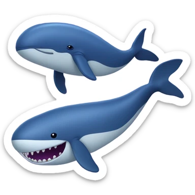 Blue whale purple, open mouth sticker