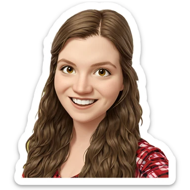 smiling girl outdoors with brown hair sticker