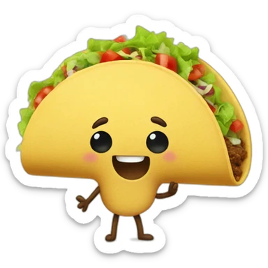A taco with arms legs and a face that poops taco's sticker