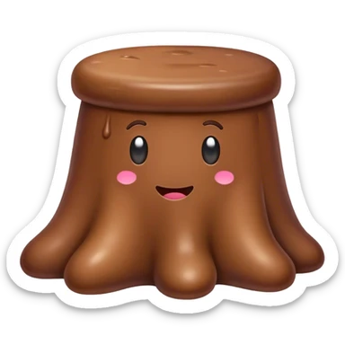 Brown poop stool sticker