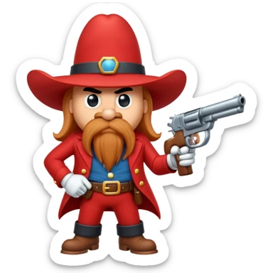 yosemite sam character cartoon with his gun sticker
