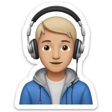 listening to music with headphones sticker