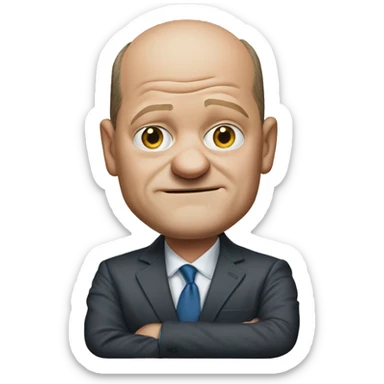 photorealistic Olaf Scholz shrugs sticker