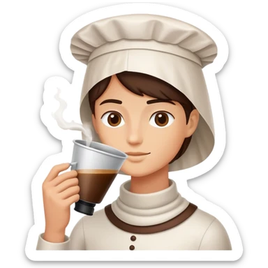 filling coffee in filter
 sticker