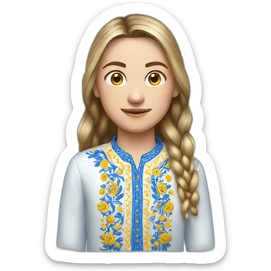 Ukrainian in embroidered shirt and blue trousers sticker