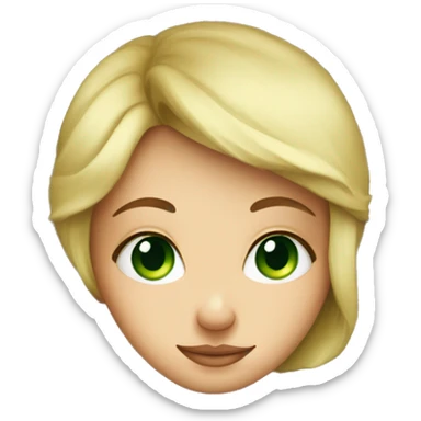 Cute blonde girl with green eyes being cozy on pillow sticker