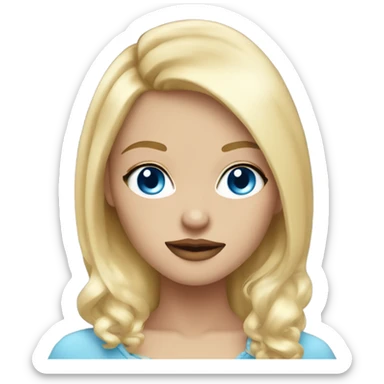 girl with blue eyes and blonde hair in coquette style sticker