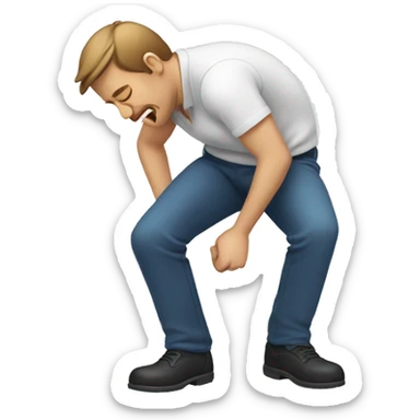 man with back pain sticker