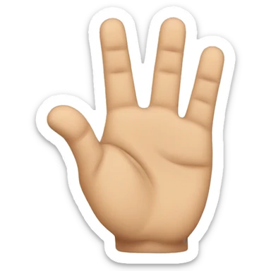 open palm with four fingers up and thumb tucked  sticker