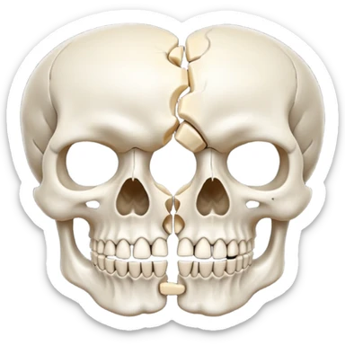 A skull split in half sticker