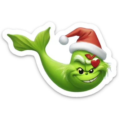 the grinch with a mermaid tail sticker
