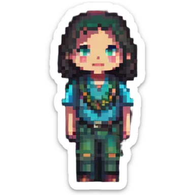 full body child human character sticker