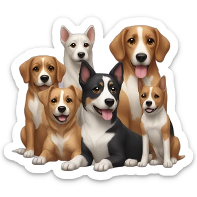 group of dogs sticker