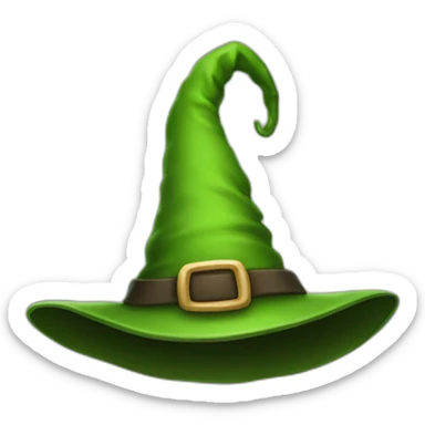 Green Witch hat sticker
