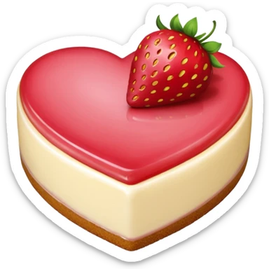 heart shaped strawberry cheesecake sticker