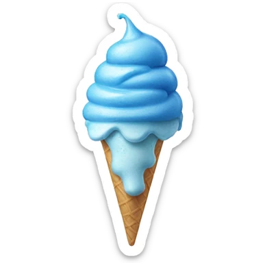 Aesthetic realistic blue icecream  sticker