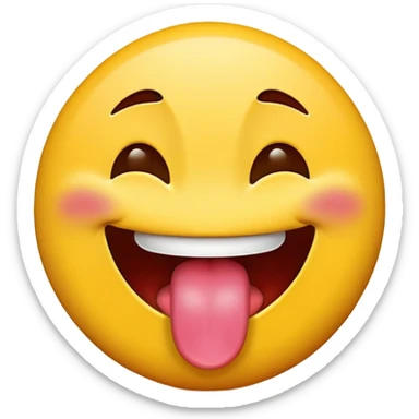 Tongue out emoji with peace sign infront of the tongue  sticker