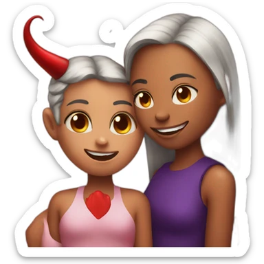 Devil with lgbt girl sticker
