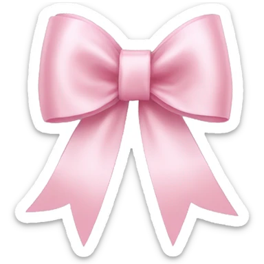 light pink ribbon bow sticker