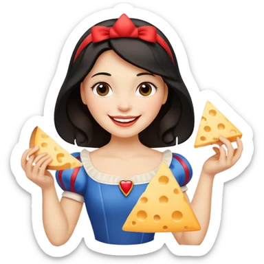 Happy Snow White with triangle cheese sticker