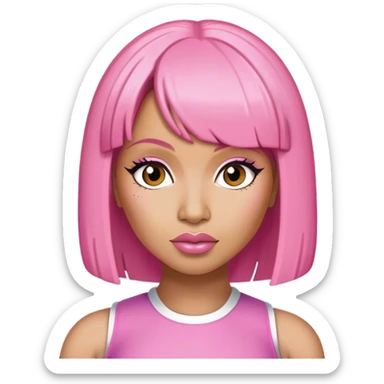Nicki Minaj with a pink bob  sticker