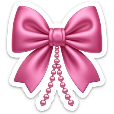 Noeud rose avec des perles  sticker