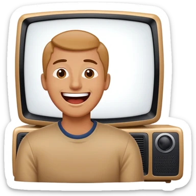 person watching a comedy show on TV sticker