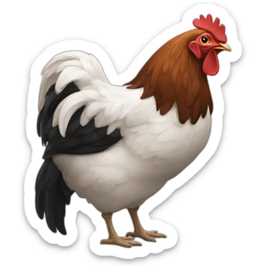 Une dent qui a une poule en laisse sticker