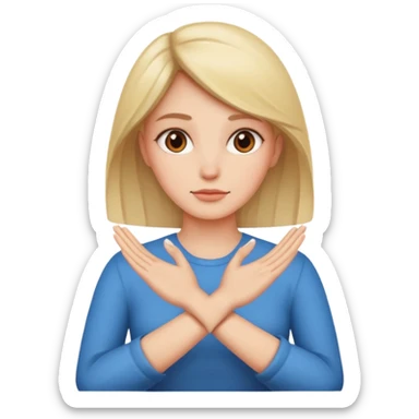 decision gesture women cross hands signal no sticker