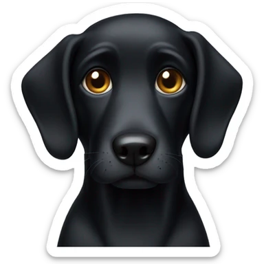 Black dog with long standing ears  sticker