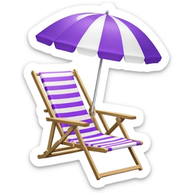 beach chair with purple umbrella sticker