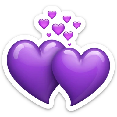 Two Purple Hearts swirling sticker