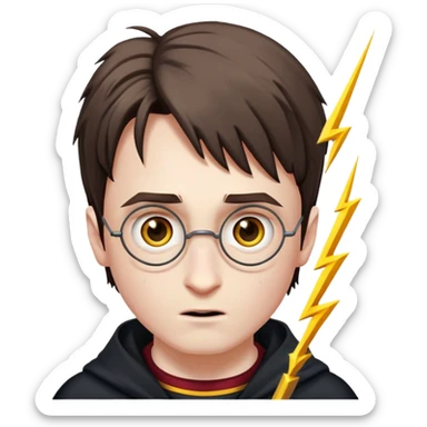 Harry Potter with a lightning scar in the middle of the forehead sticker