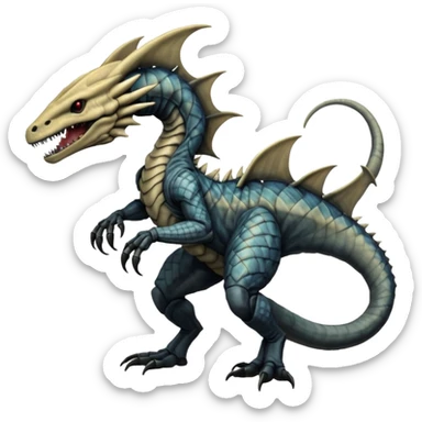 Marowak-WickerBeast-Salandit-Xenomorph-hybrid-fantasy-creature (full body) with colored scale pattern markings sticker