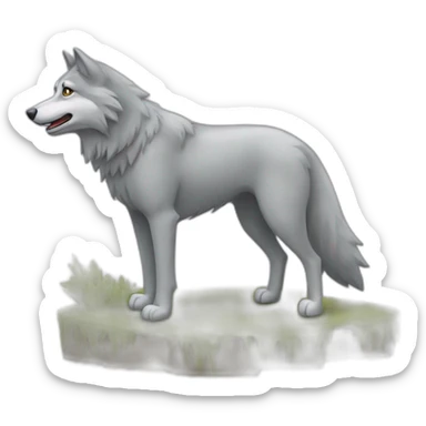 Un loup qui monte à cheval sticker