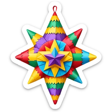 tradicional mexican star-shaped piñata  sticker