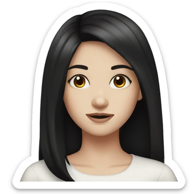 pale girl wth black hair sticker